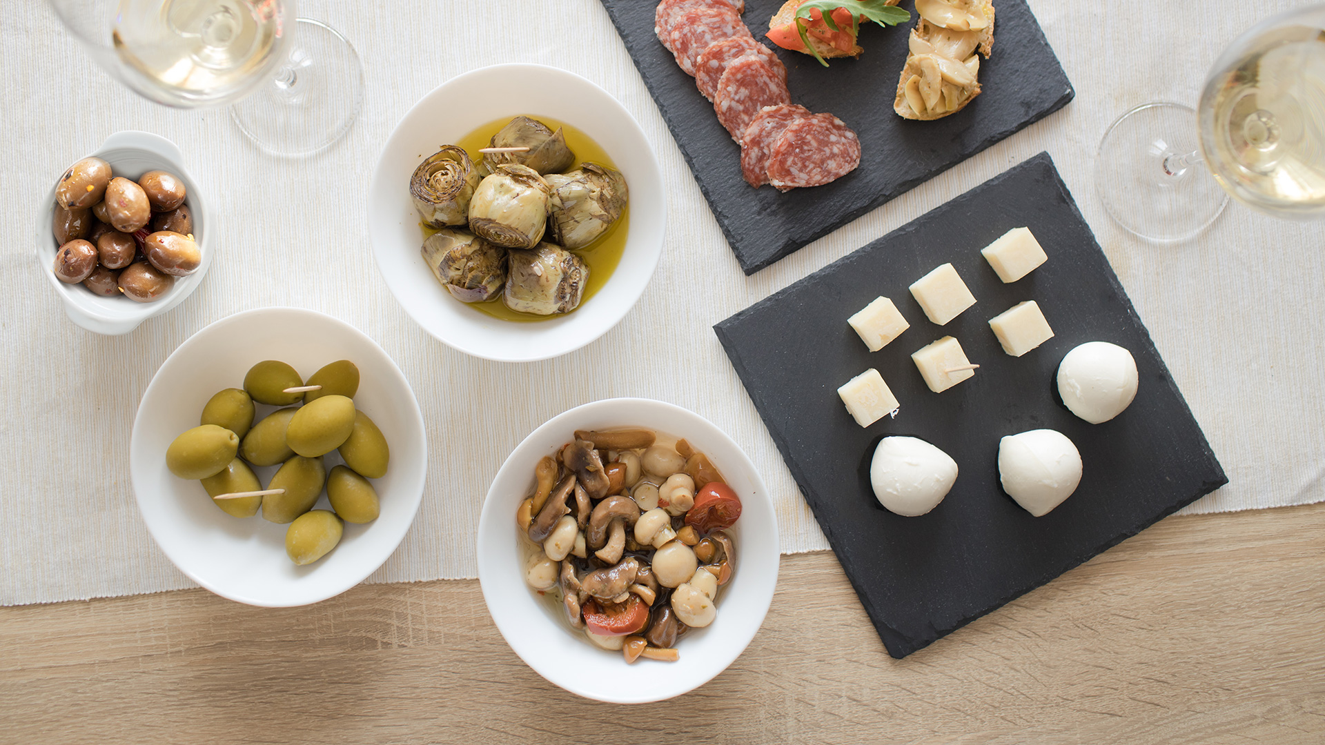 Antipasti on the table